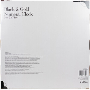 Black & Gold Numeral Clock - Black
