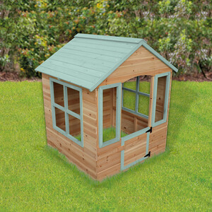 Smaller Cubby House - Blue and Brown