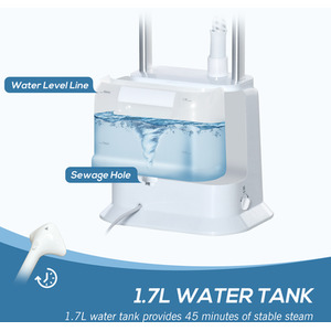 HOMCOM Upright Garment Clothes Steamer with 6 Steam Setting and 1.7L Water Tank - White by HOMCOM