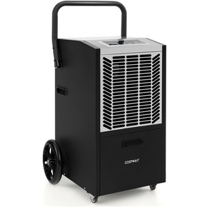 Industrial Dehumidifier with 4 Wheels - White by Costway