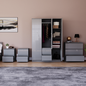 Vida Designs Glinton 4 Piece FSC Bedroom Set - Grey by Vida Designs