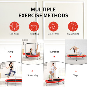 Foldable Jumping Fitness Double Trampoline - Red by Costway