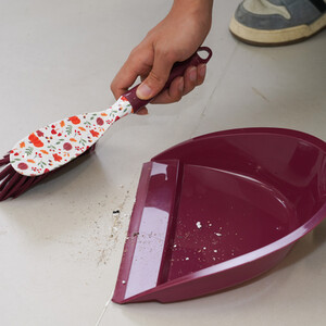 Autumn Pumpkin Dustpan and Brush Set - Brown