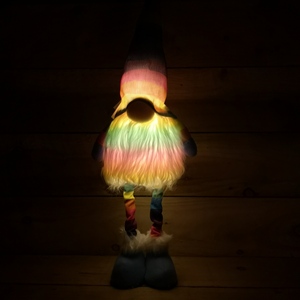 Battery Operated Lit Christmas Rainbow Gonk - Rainbow / 50cm Rainbow Gonk - Sitting by Samuel Alexander