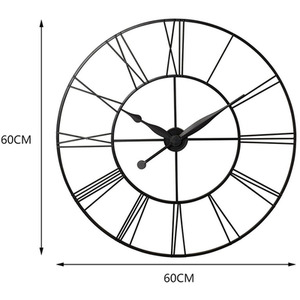 60cm Round Metal Wall Clock - Dark Grey by lifeideas