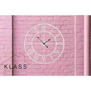 Silent Open Face Large Wall Clock White - White / 40cm by Klass Home Collection