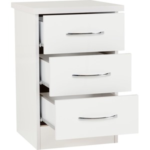 Nevada 3 Door 2 Drawer Mirrored Wardrobe Bedroom Set - Grey Gloss, Light Oak by Seconique