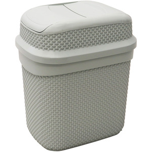 Droplette Design Plastic Lidded Bin - Grey / 0.75kg by JVL