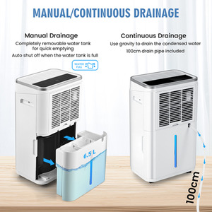 3 Modes Home Dehumidifier with Wheels - White by Costway