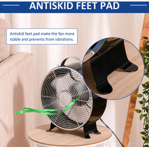 HOMCOM 26cm 2 Speed Electric Fan with Safe Guard - Black by HOMCOM