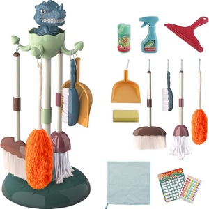 Household Cleaning Pretend Play Toy with Dinosaur Stand - neutral