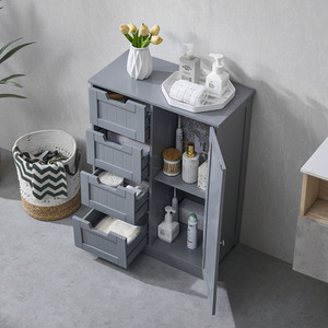 Priano 4 Drawer 1 Door Freestanding Unit - Light Grey by Vida Designs