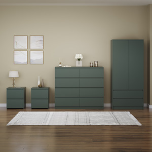 Denver Bedroom Set (2 Drawer Bedside(x2), 8 Drawer Chest, 2 Door Wardrobe) by Vida Designs