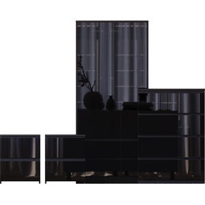 Vida Designs Glinton 4 Piece FSC Certified Bedroom Set- Black by Vida Designs