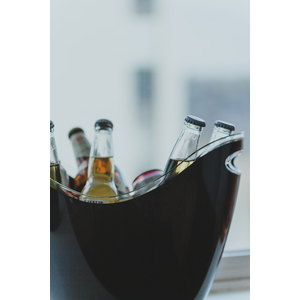 BarCraft Black Acrylic Drinks Pail Cooler, Labelled - Black by BarCraft