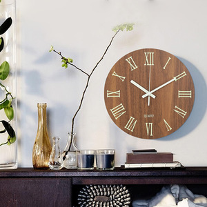 Luminous Silent Thin-Profile Wall Clock - Brown by Livingandhome