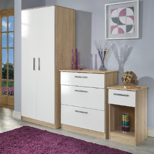 Carlton Ready Assembled 3 Piece Bedroom Set - White