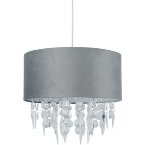 Grey Matte Velvet Droplet Pendant - Grey