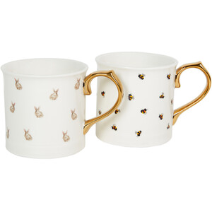 Gold Handle Mug - White