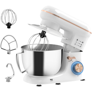 HOMCOM Stand Mixer 4.5L Food Mixer for Baking 6 Speeds and Pulse Setting - White by HOMCOM