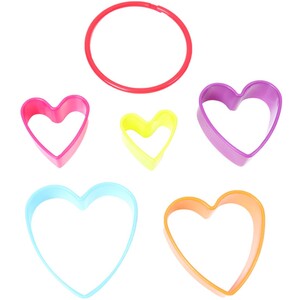 Pack of Five Plastic Heart Cookie Cutters