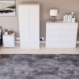 Denver Bedroom Set (2 Drawer Bedside, 8 Drawer Chest, 2 Door 2 Drawer Wardrobe) by Vida Designs