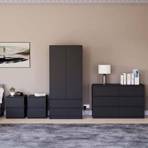 Denver Bedroom Set (2 Drawer Bedside (x2), 6 Drawer Chest, 2 Door Wardrobe) by Vida Designs