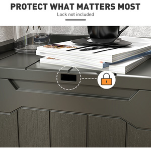 HOMCOM 107 L Plastic Storage Chest with Lock Hole Handles by HOMCOM