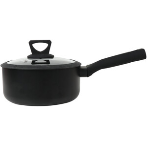 Ayano Soft Touch Non Stick Saucepan with Lid - Black / 18cm by Kitchenmaster