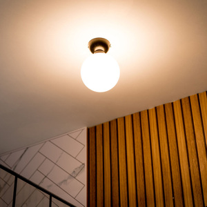 Orbital Black Metal Bathroom Ceiling Light with Opal Glass Shade - Black by ValueLights