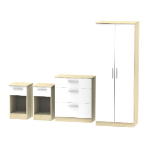 Carlton Ready Assembled 4 Piece Bedroom Set - White / 5