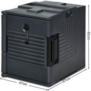 Food Thermal Box Container with Handle - Black by Costway