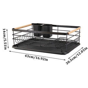 Iron Dish Drainer Drip Tray - Black by Livingandhome