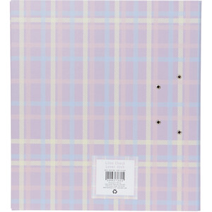 Lilac Check Lever Arch - Purple