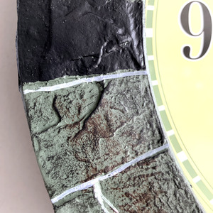 Faux Slate Thermometer and Hygrometer Clock - Mix of Dark Grey/Black Frame Colour by Audlee