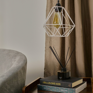 Modern Geometric White Metal Basket Cage Ceiling Pendant Light Shade - White by ValueLights