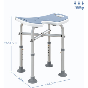 HOMCOM Adjustable Shower Stool with Grab Rail Padded Seat by HOMCOM