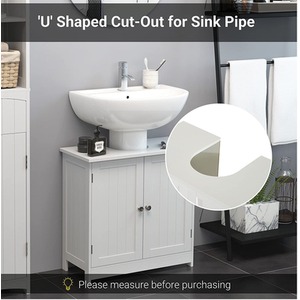 Basin Sink Wooden Vanity Cabinet - White by HOMCOM