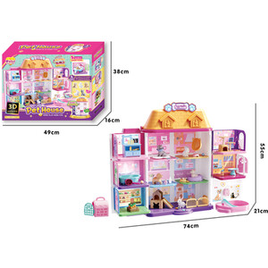 Kids Cute Pet House Playset - Multicolour