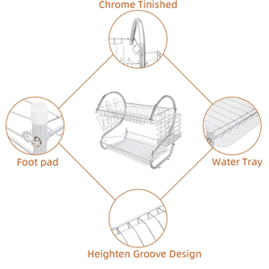 2 Tier Dish Drainer Rack - Silver by Spacesaver