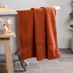 Pack of Cotton Bath Towels - Burnt Orange / 4 by Brentfords