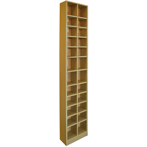 BLOCK - Tall Sleek 360 CD 160 DVD Media Storage Tower Shelves - Oak - Oak by Watsons