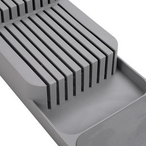 Compact Cutlery Fork Utensil Storage Organiser Kitchen Inserted Drawer Tray - Grey by Livingandhome