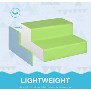 HOMCOM 6-Piece Soft Playset with Stairs and Ramp - Green by HOMCOM