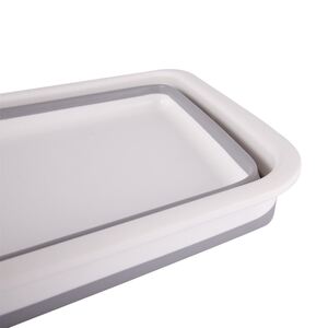 7L Collapsible Plastic Washing Up Bowl WhiteGrey - White/Grey by Ashley