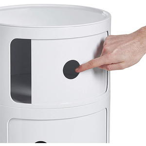 Round Beside Table Filling Cabinet Chest Unit Stockable - White / 2 by Livingandhome