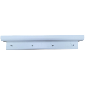 Wall Mounted 2ft 60cm Organiser Floating Shelf with 4 Key Coat Hooks - White - White by Watsons