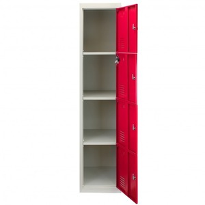 Metal Storage Lockers - Four Doors - Red by Monstershop
