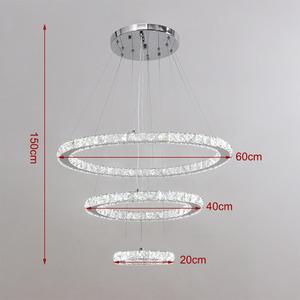 LED Crystal Pendant Hanging Ceiling Light - Silver / 20 - 60 cm by Livingandhome