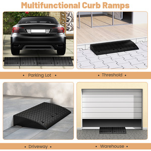 2 Pack Rubber Curb Ramp - Black by GAINOOM